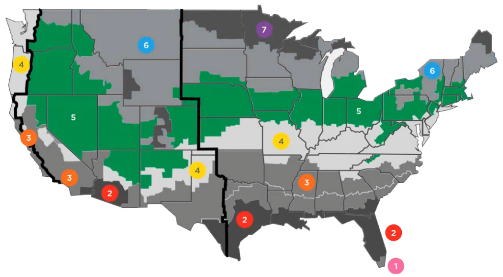 Aprilaire location selector map