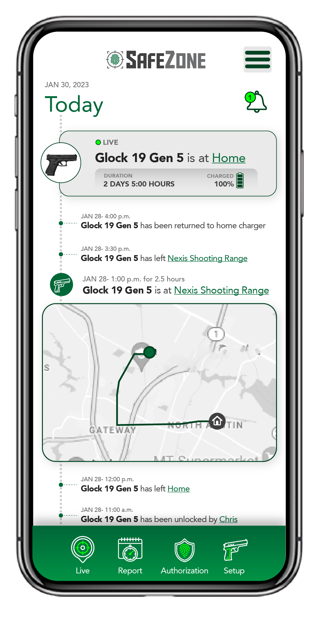 Safezone App mockup